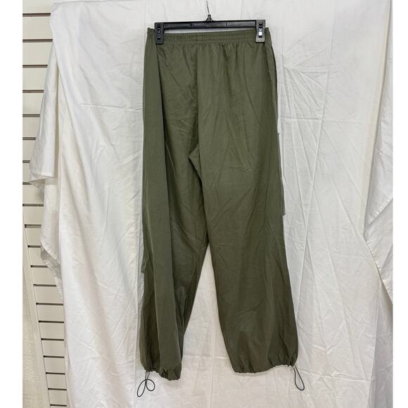 Zara Pull On High Waisted Elastic Waist Parachute Pants Green Women's Size XS - Picture 4 of 5